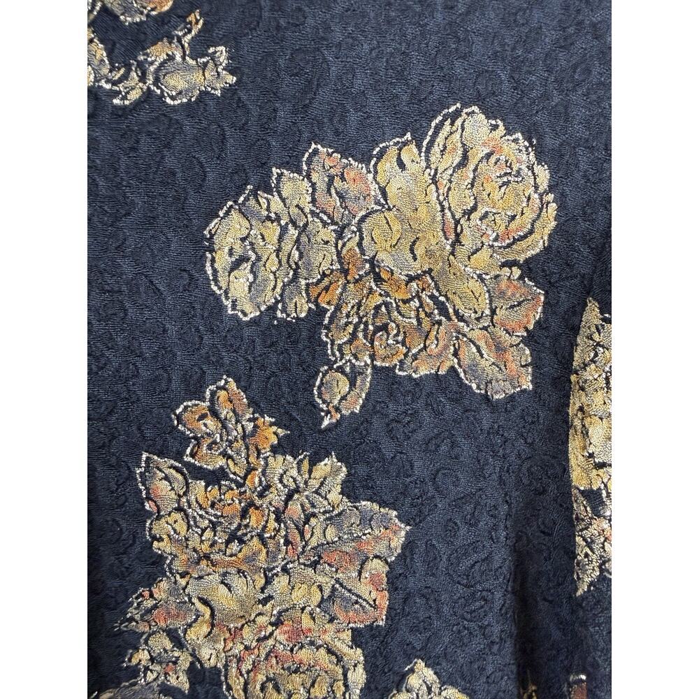 Coldwater Creek Black Gold Metallic Button Down Soft Blouse Women’s Flowy Size M - Picture 8 of 13